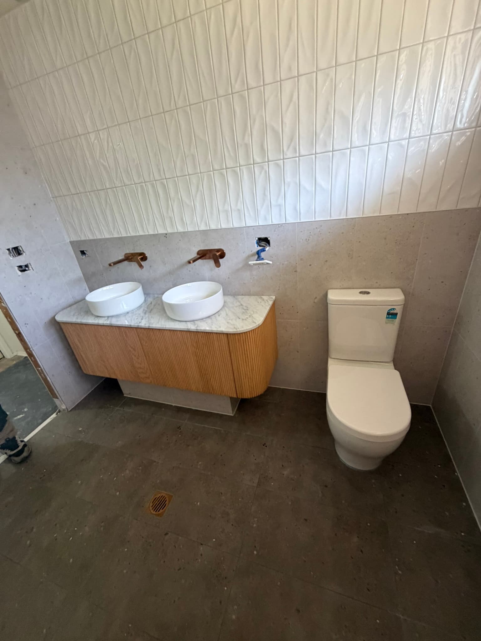 Toilet and sink plumbing installation